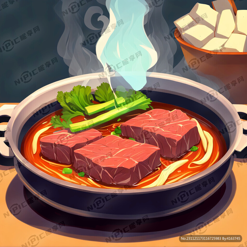 牛肉火锅 卡通