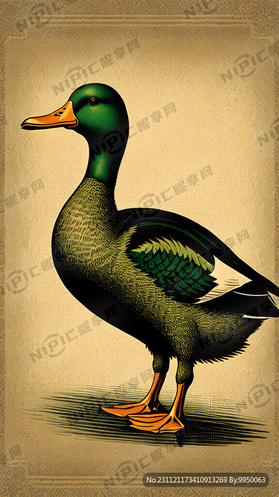 绿头鸭 麻鸭 复古
