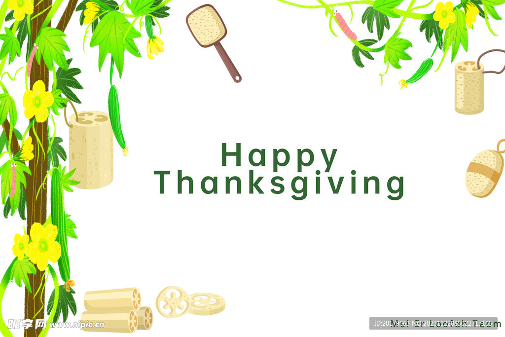 丝瓜络感恩贺卡