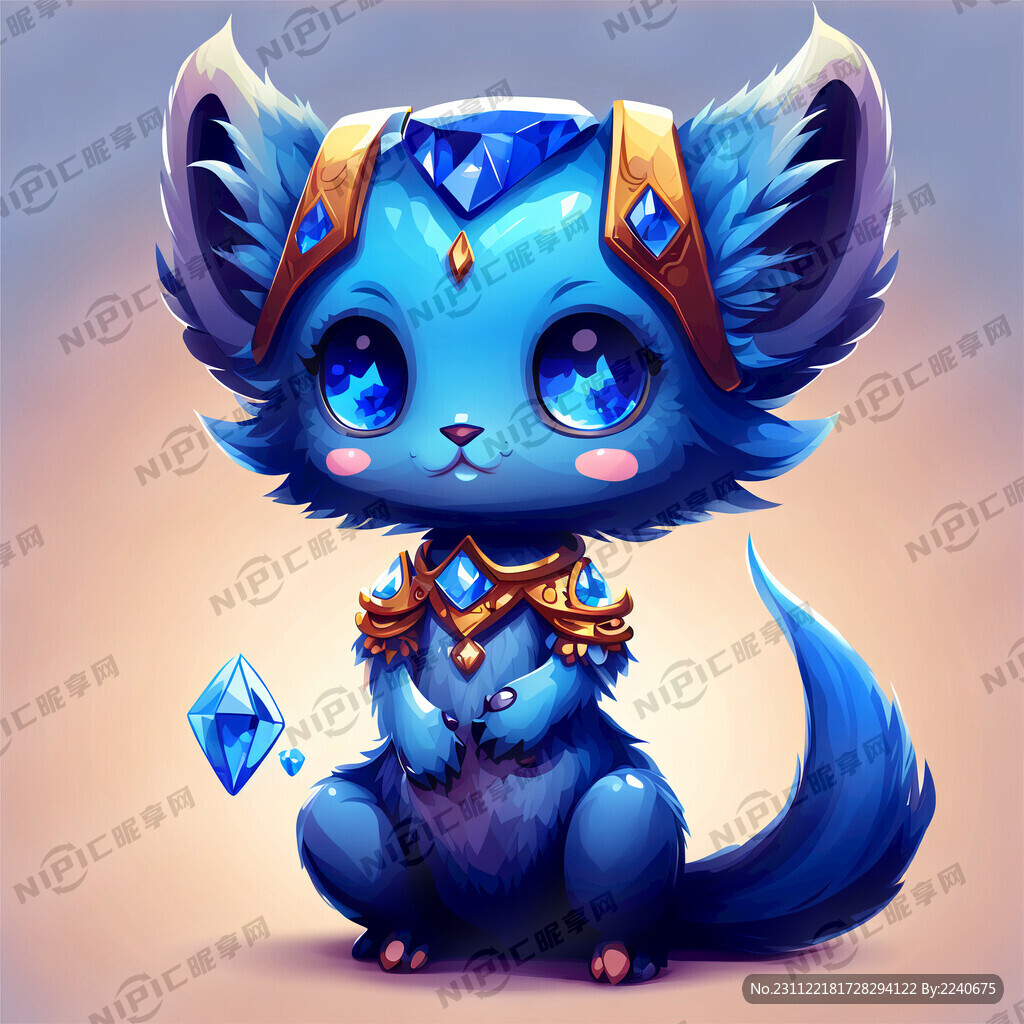 蓝宝石拟人 可爱 矢量图