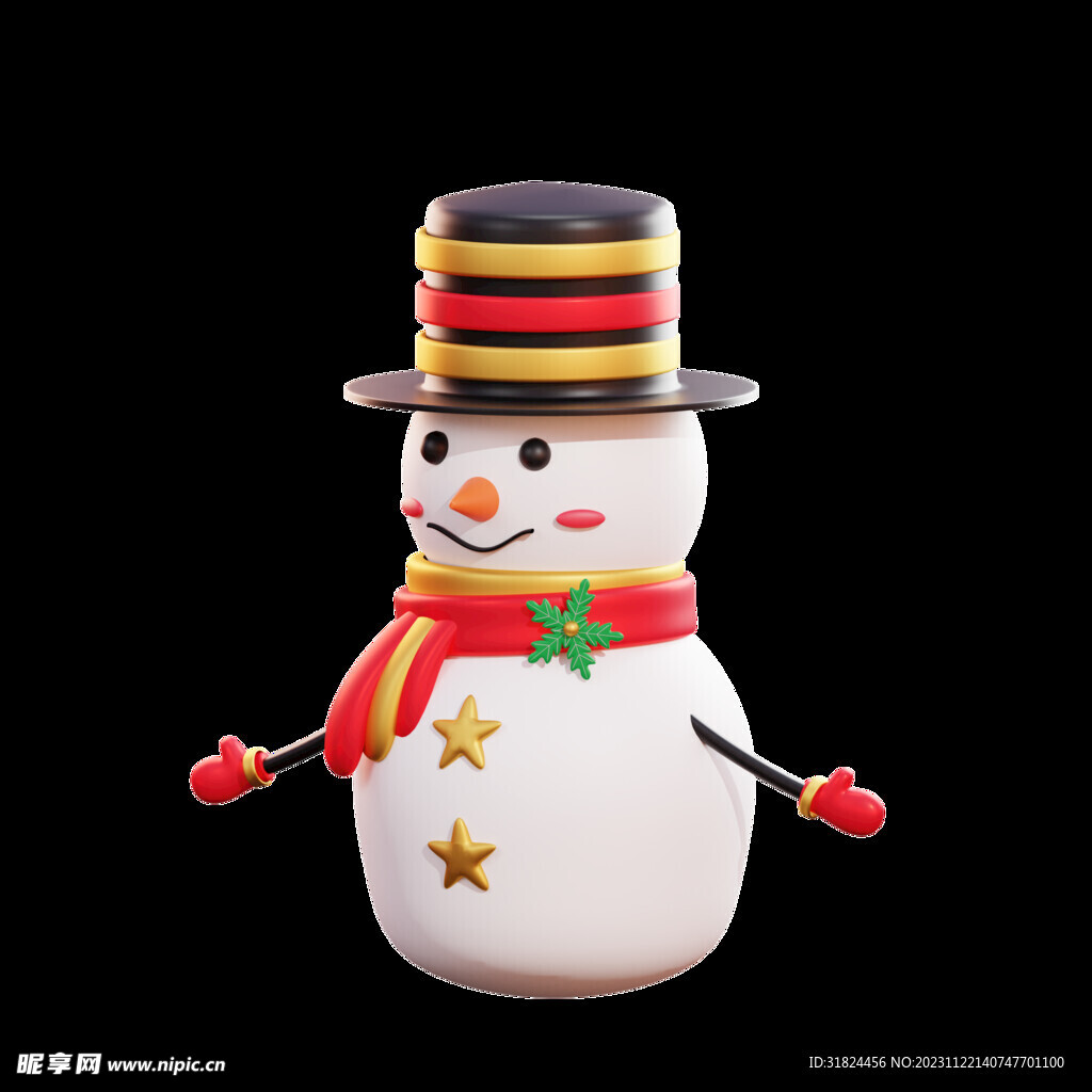 圣诞雪人3D素材
