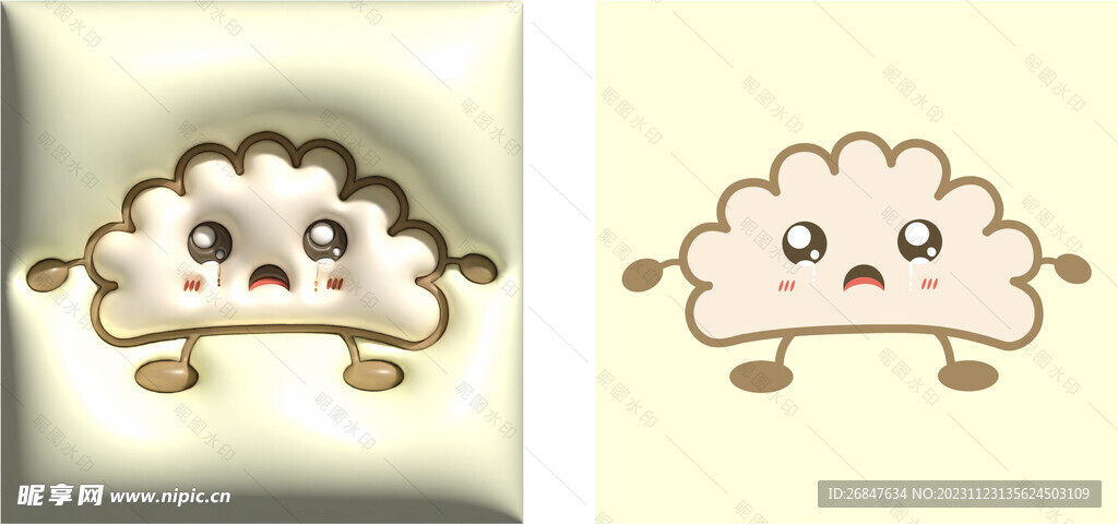 3D膨胀风卡通饺子