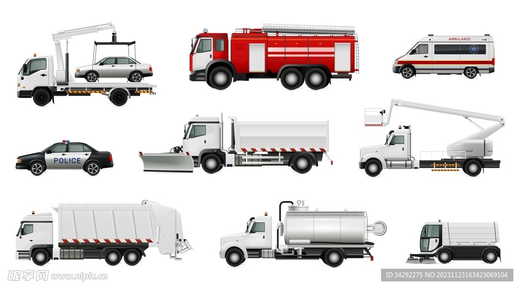 写实工程车插画