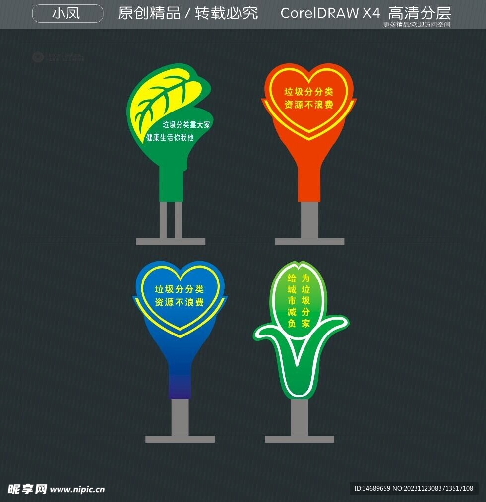 垃圾分类造型牌