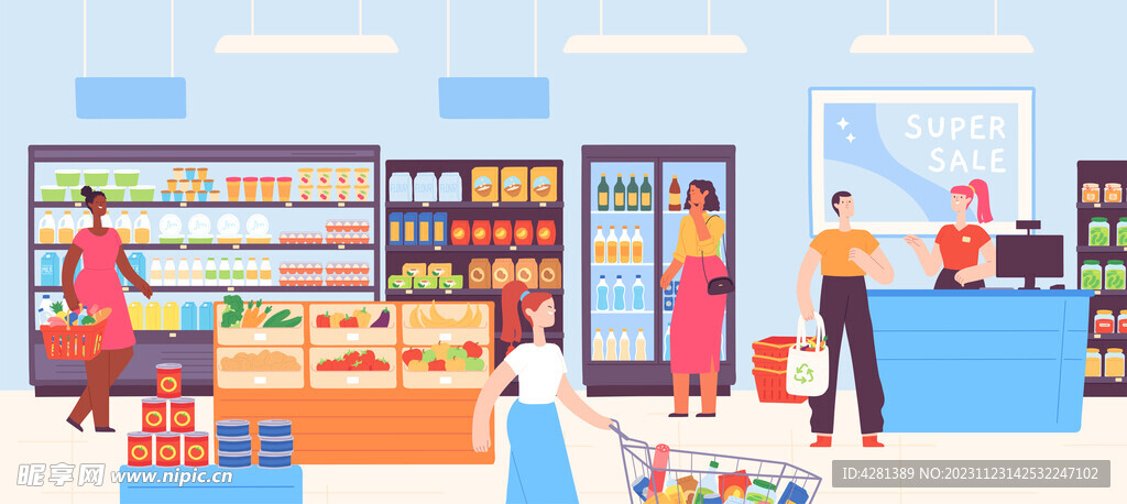 超市插画
