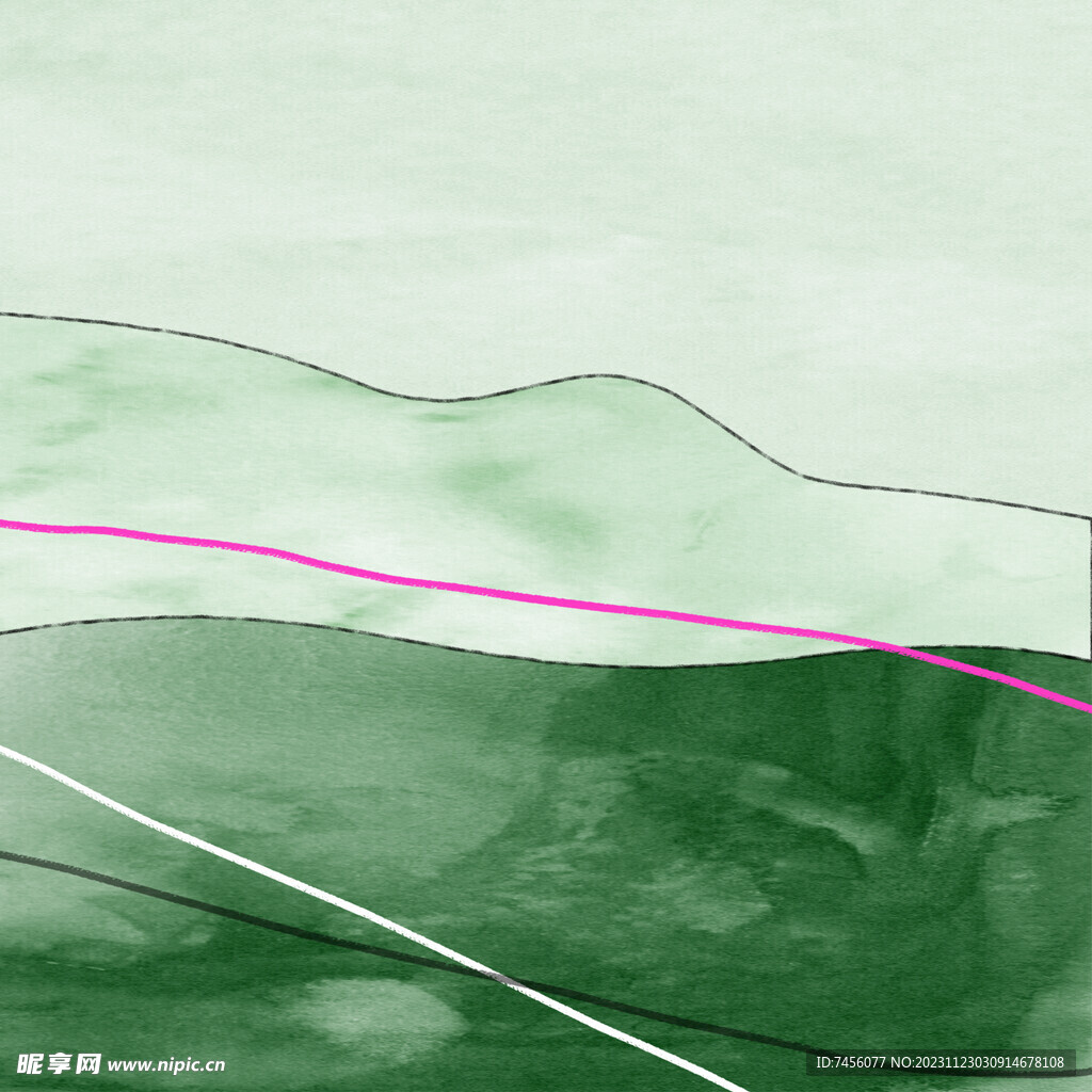 墨绿抽象水彩挂画装饰画