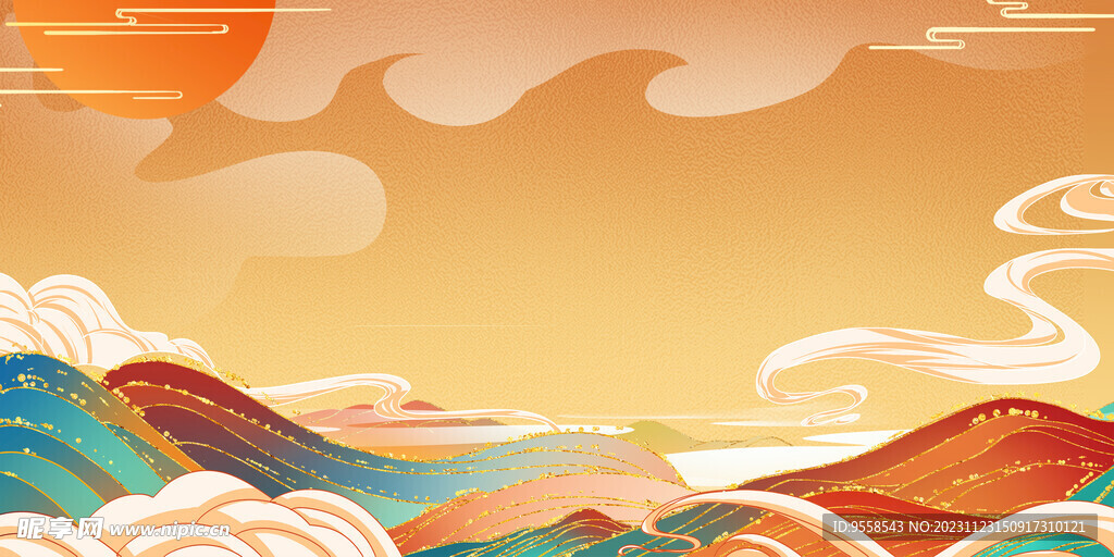 国潮 中医 传统中国风年会背景