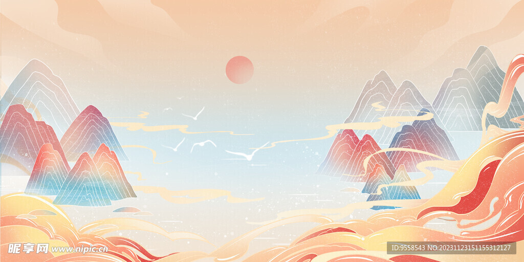 国潮 中医 传统中国风年会背景