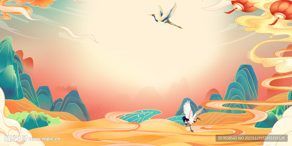 国潮 传统 中国风 年会背景