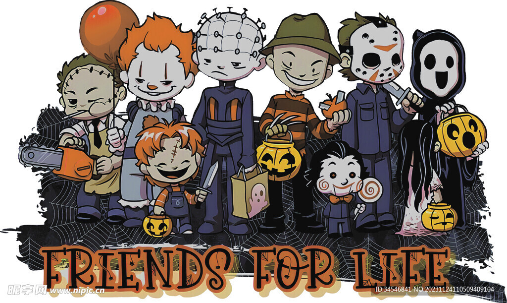 恐怖片主角Q版8人