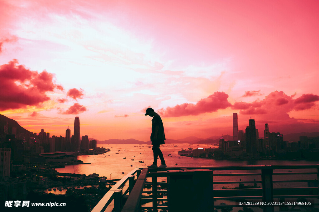 维多利亚港日落