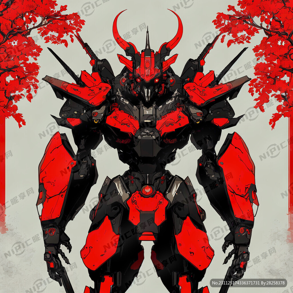 朱雀 机甲 大范围红色配色