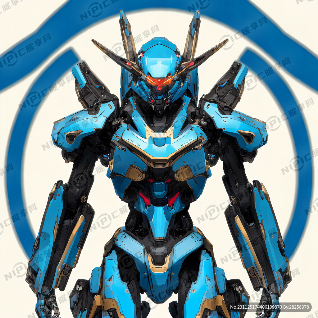 玄武 机甲 大范围蓝色配色