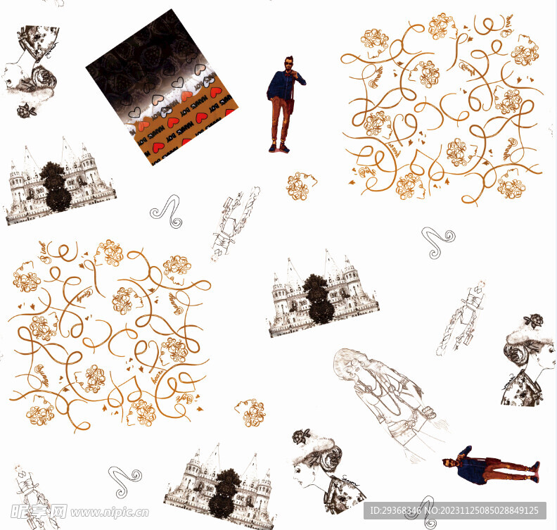 卡通城堡英文人物