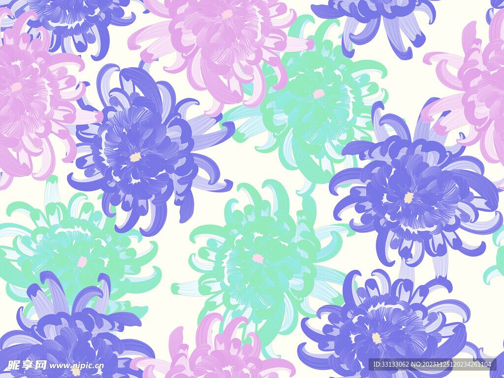 线条花  手绘花 