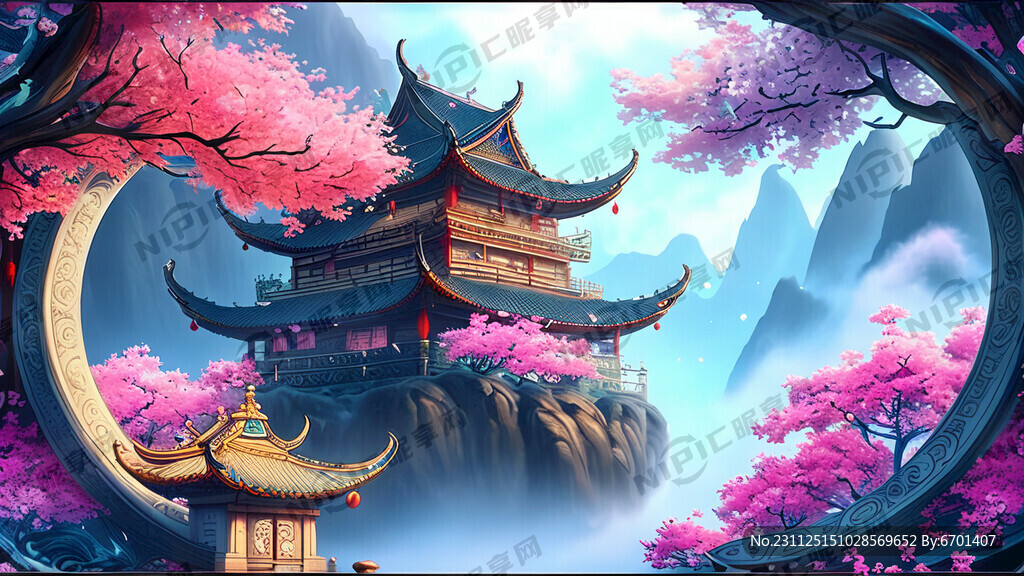 游戏 超跑 梦幻唯美新中式风景