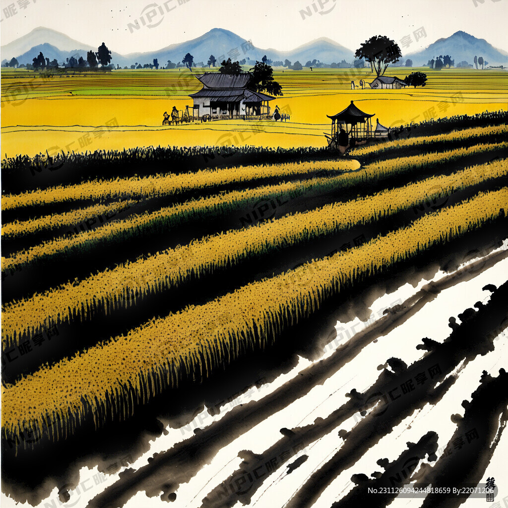 中国老农民在田地里播种