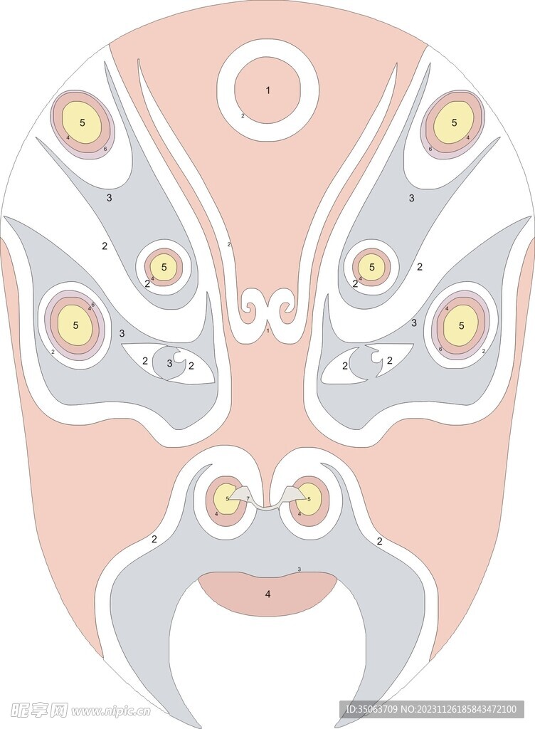 后羿脸谱数字油画