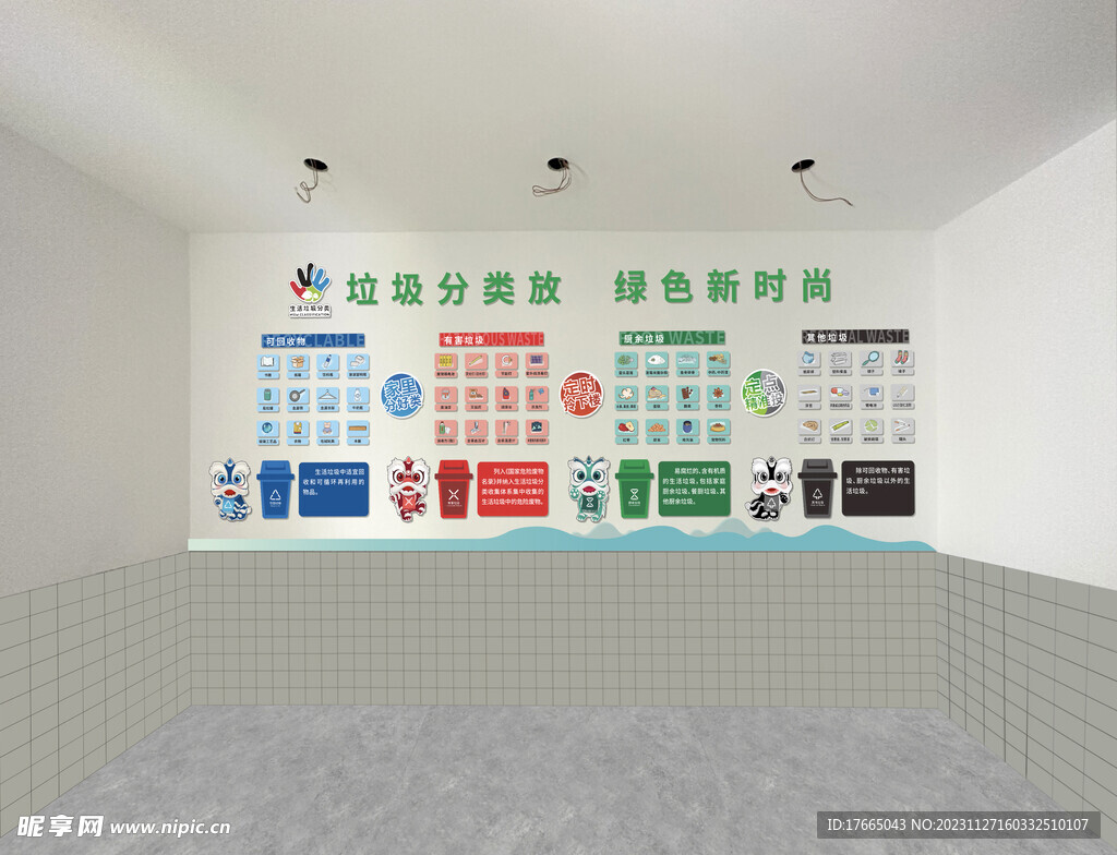 垃圾分类文化墙  保护环境 