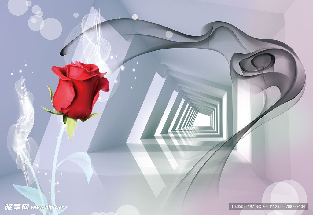 玫瑰电视背景墙