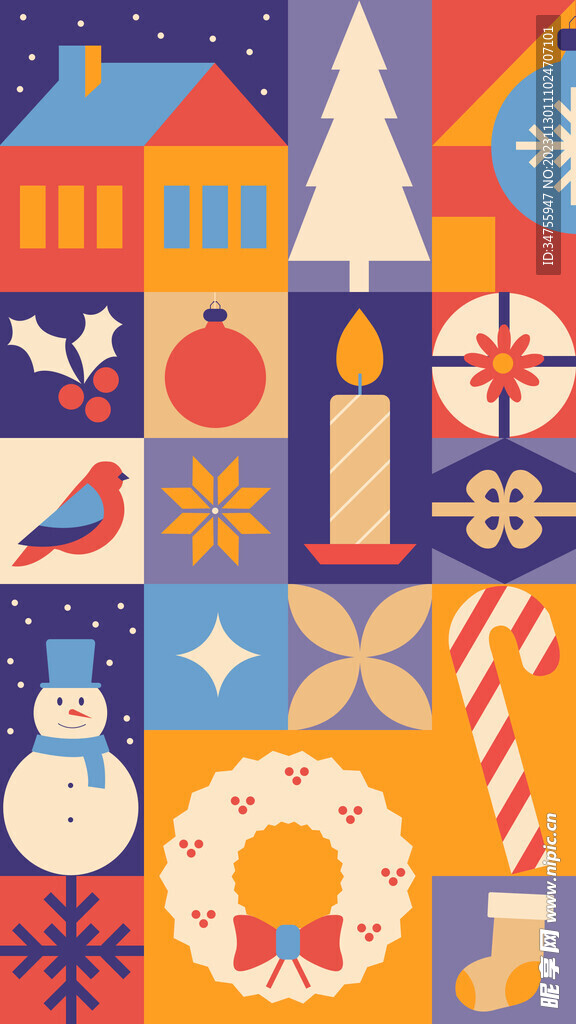 圣诞元素手机壁纸