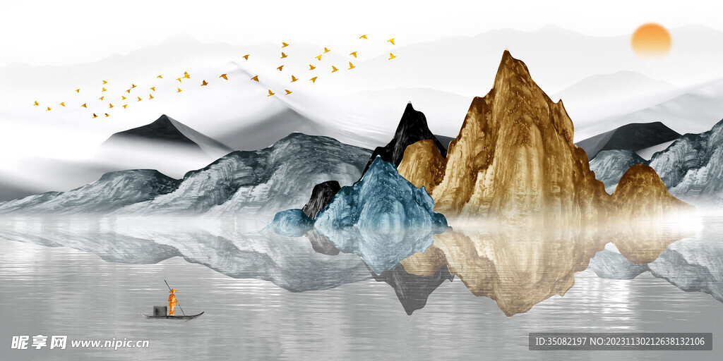 新中式现代山水装饰画