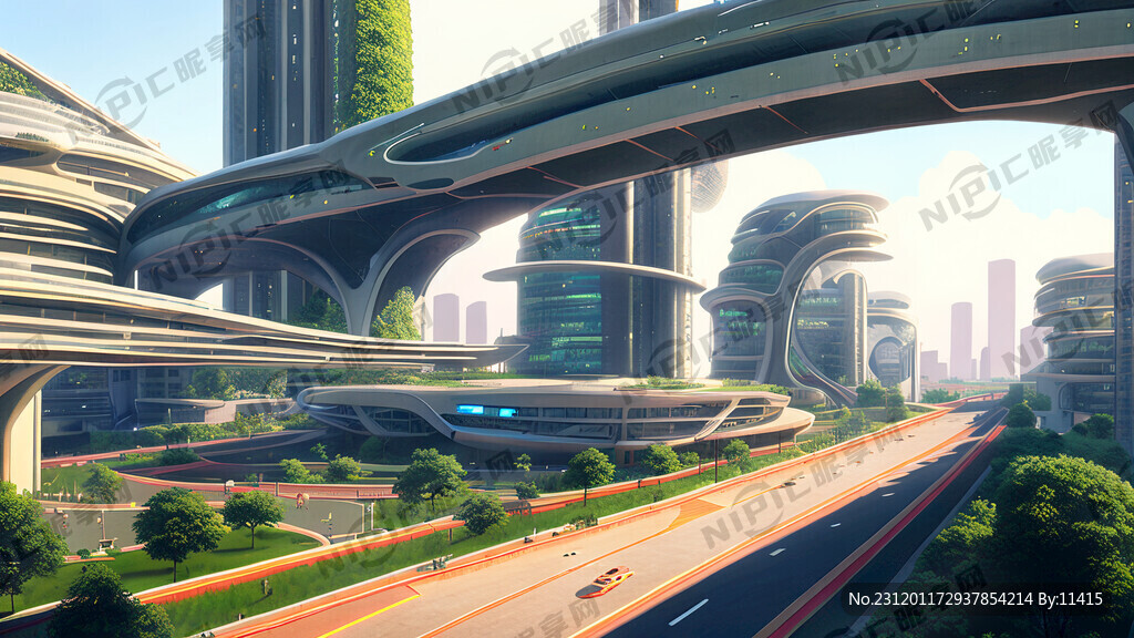 2058年繁华的城市风景