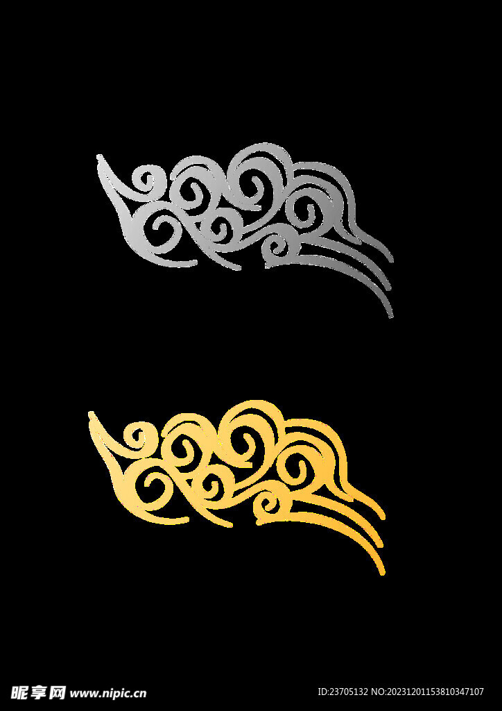 渐变祥云 水纹样