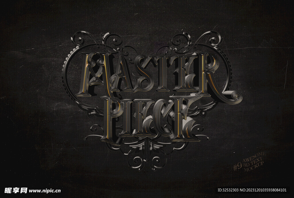 立体金属字体样机