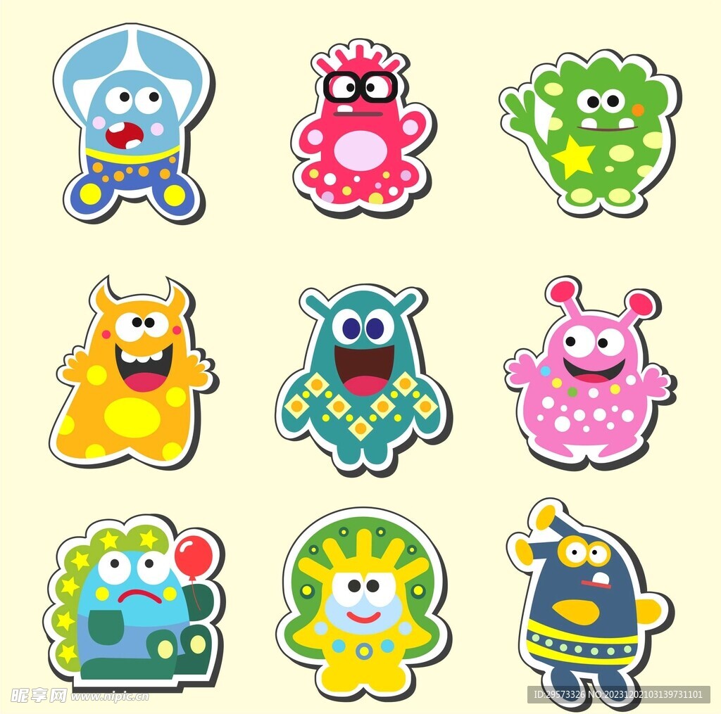 卡通小怪兽颜色可更改