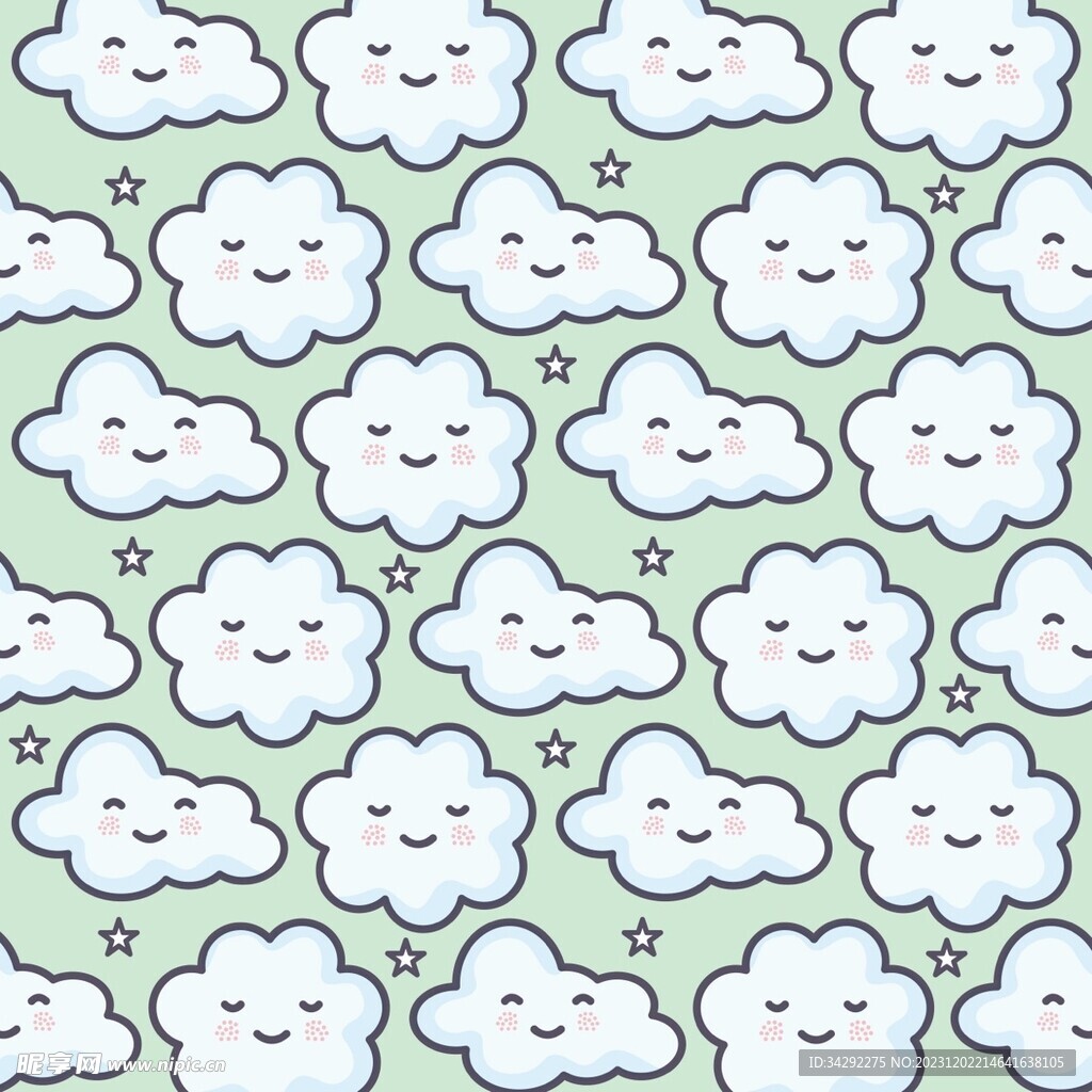 可爱云朵图案