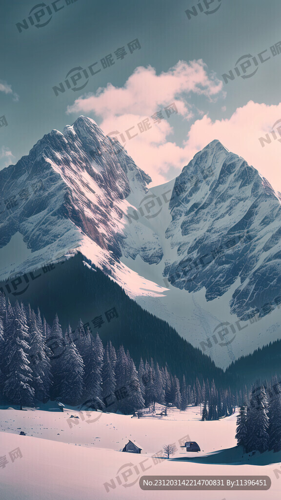 雪山 冷色调 长镜头