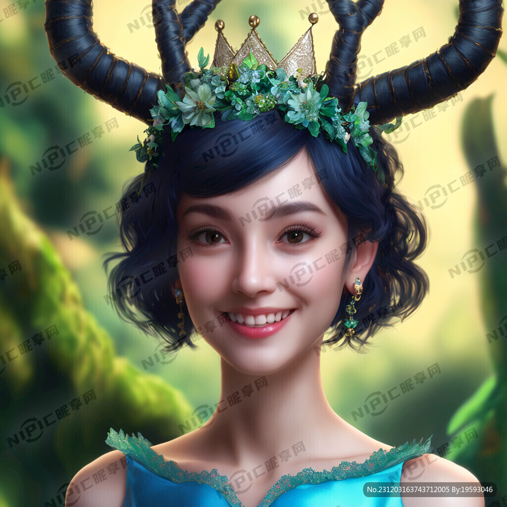 立体高清头戴皇冠的扎2小短辫