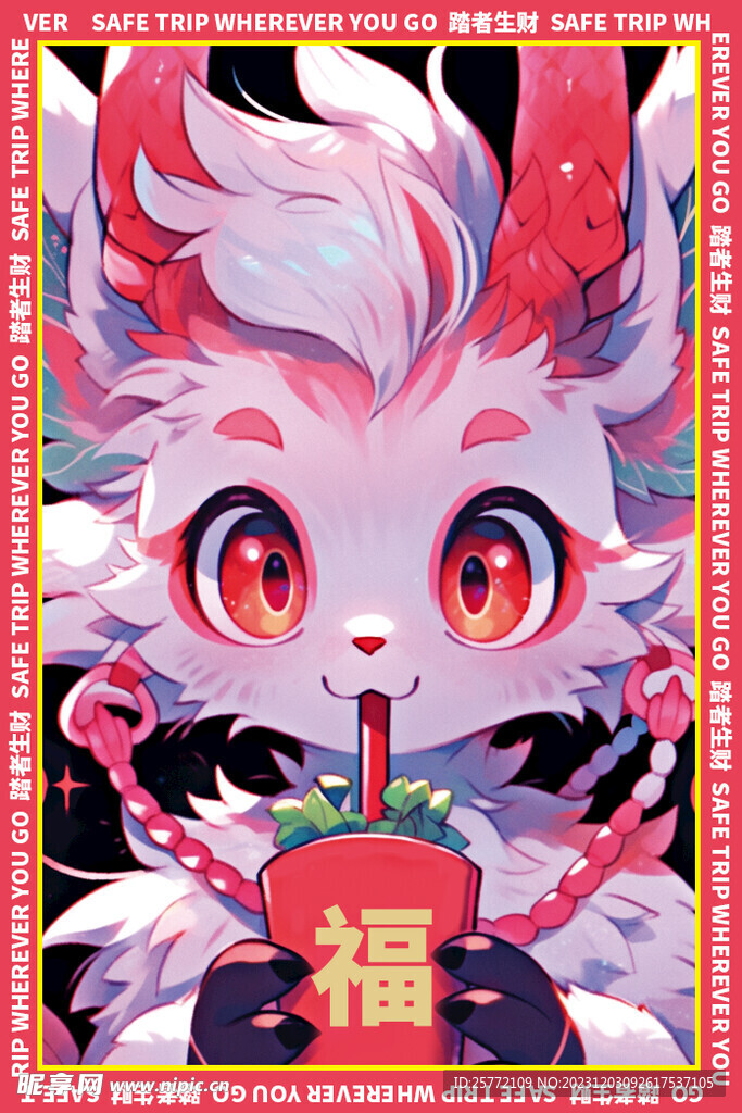 可爱卡通龙地垫图案