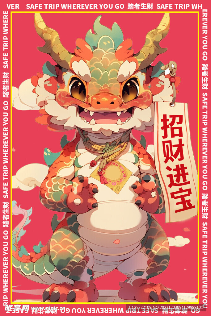 卡通龙地垫图案