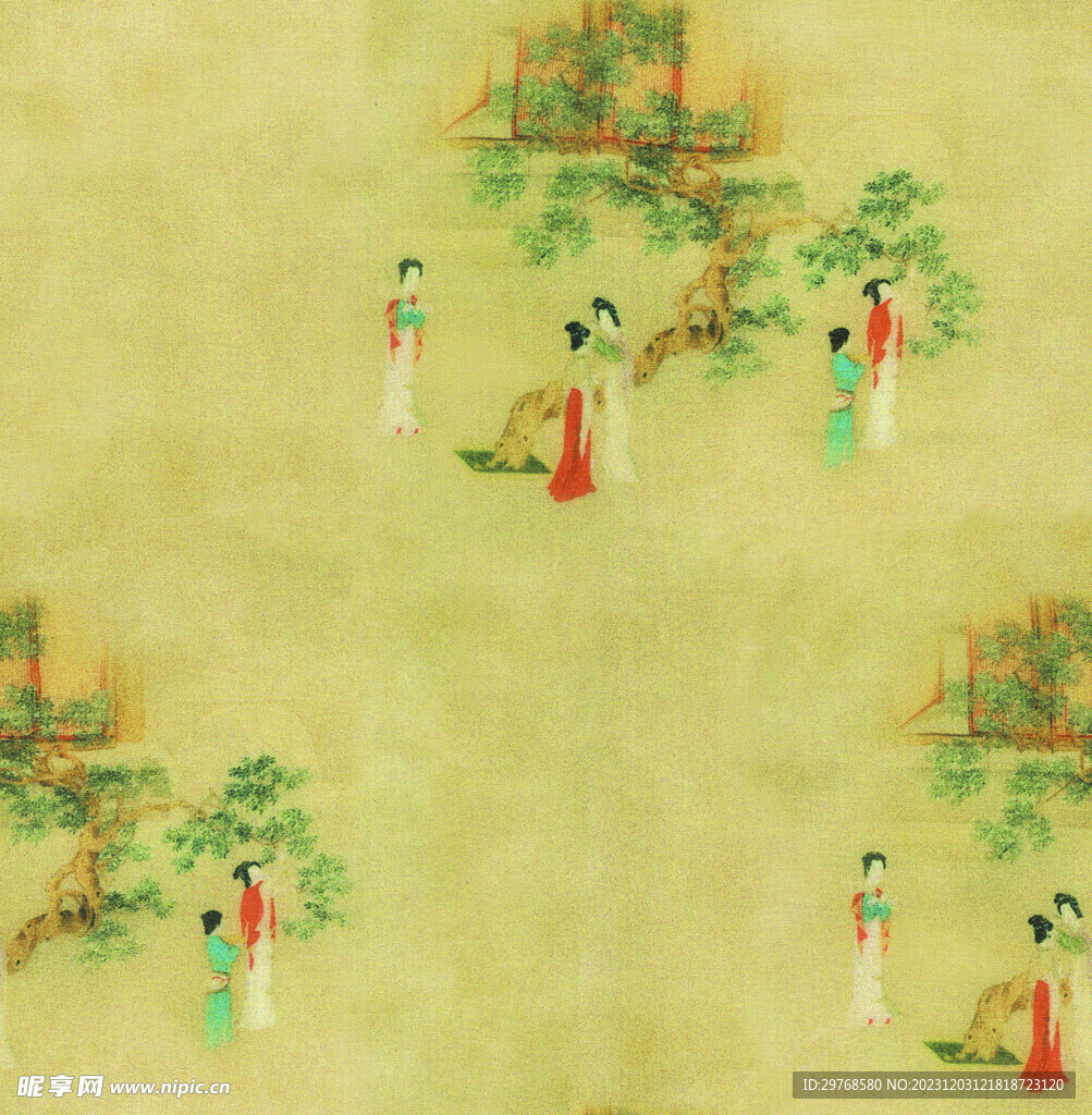 数码印花 仕女图