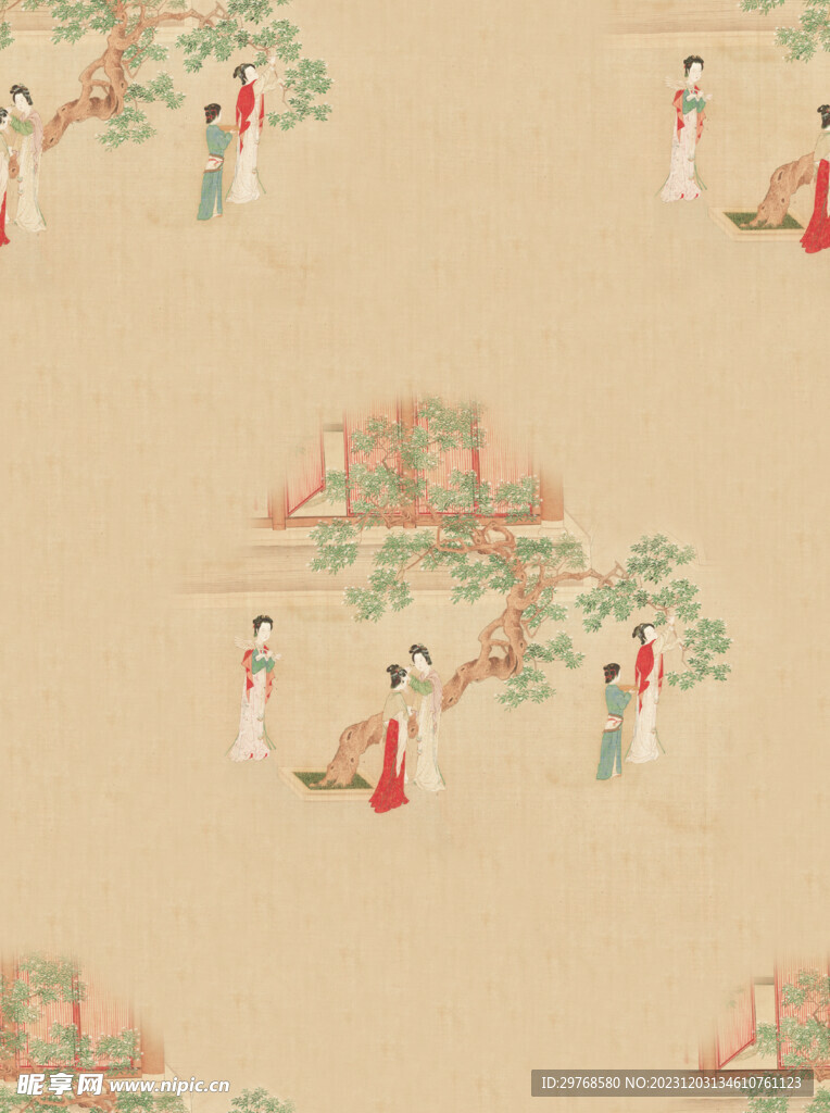 数码印花 仕女图