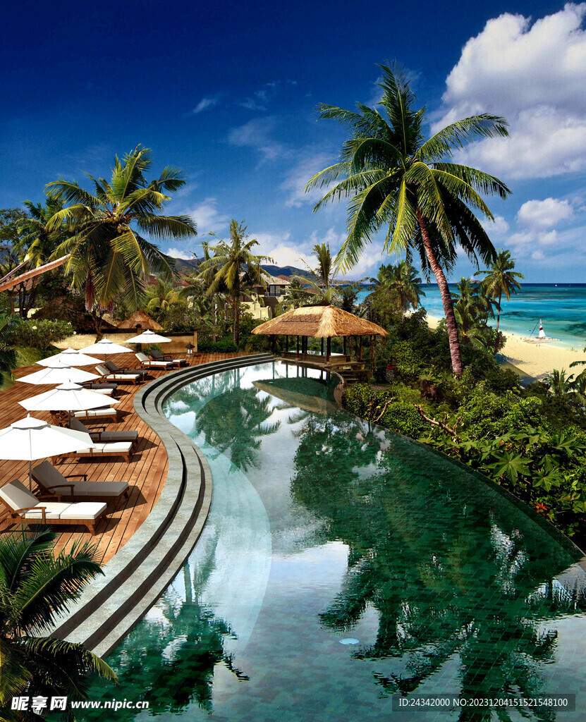 酒店景观设计效果图