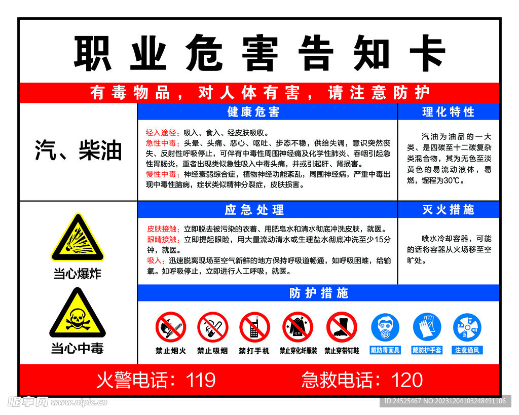 职业危害告知卡