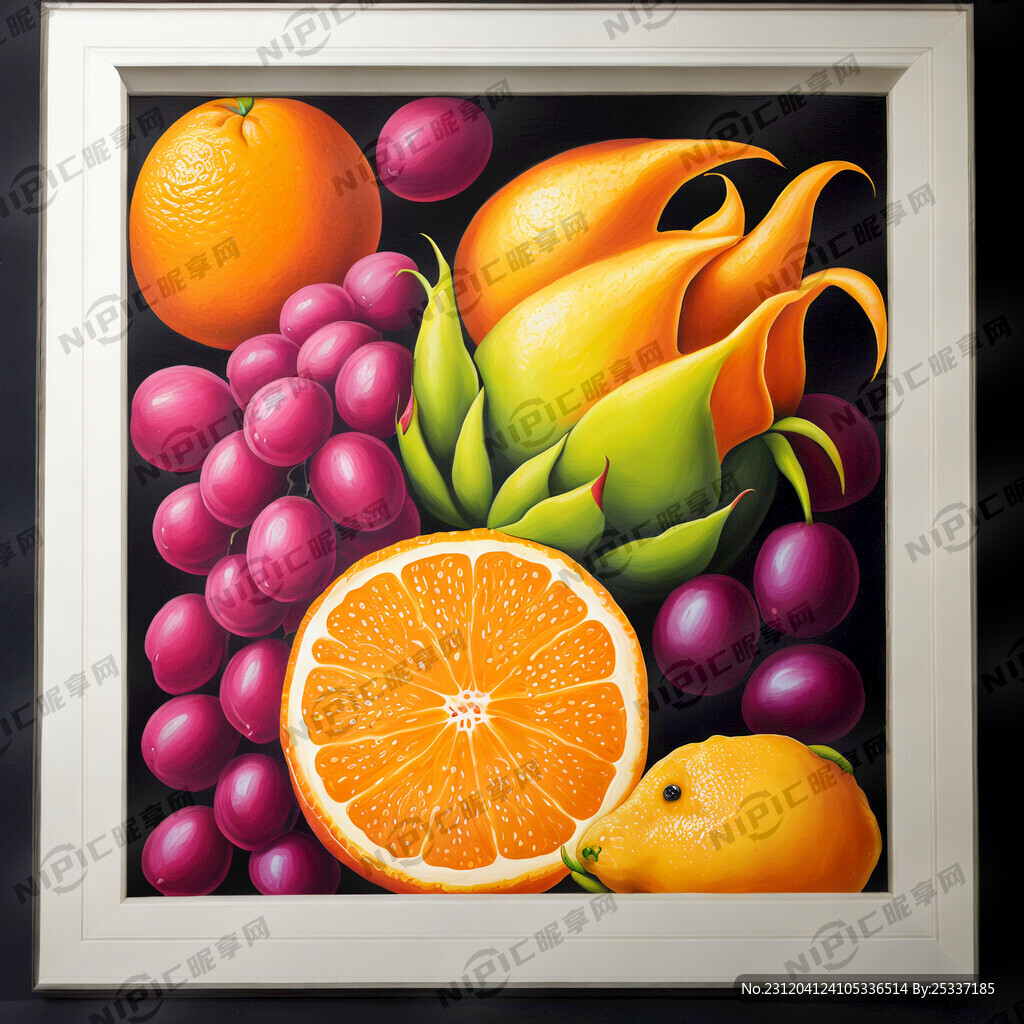 用稻子 橘子 螃蟹 梨 葡萄