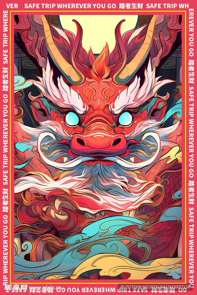 大气霸气的龙年地垫图案