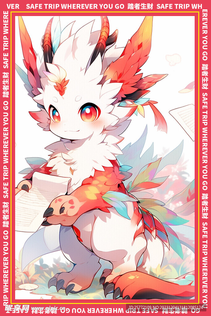 红色简约地垫图案