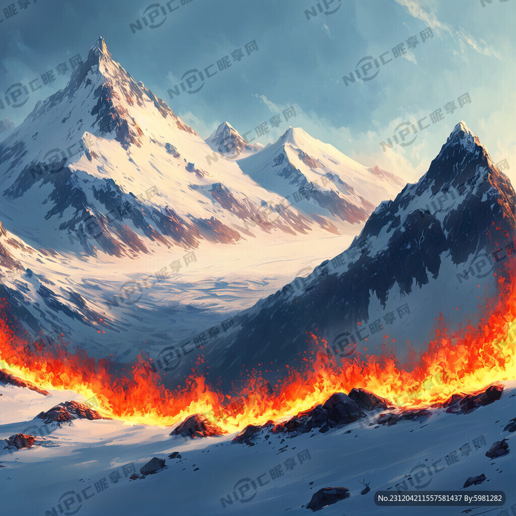 像雪山又像火焰的图形