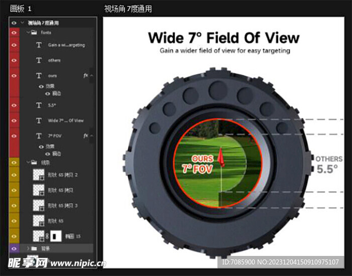 视场角对比可编辑目镜电商文案