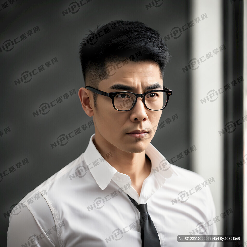 男人 短发 干练 白衬衫 英俊