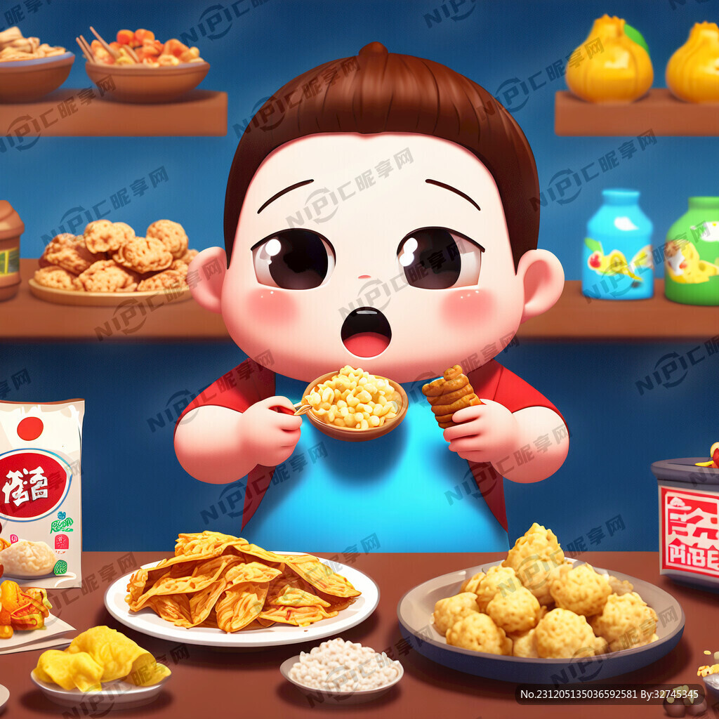 一个可爱的卡通人物 美食