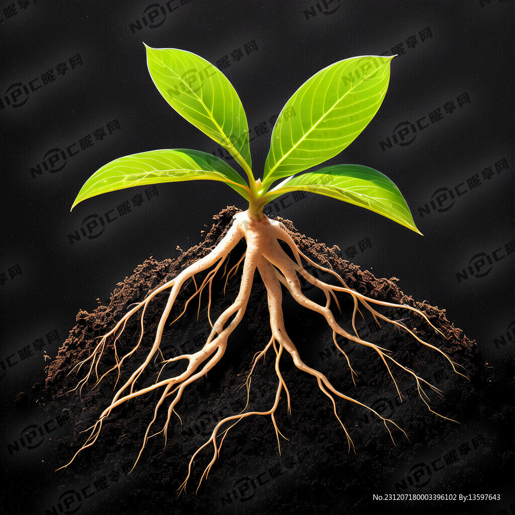 生长在黑色土地上的植物