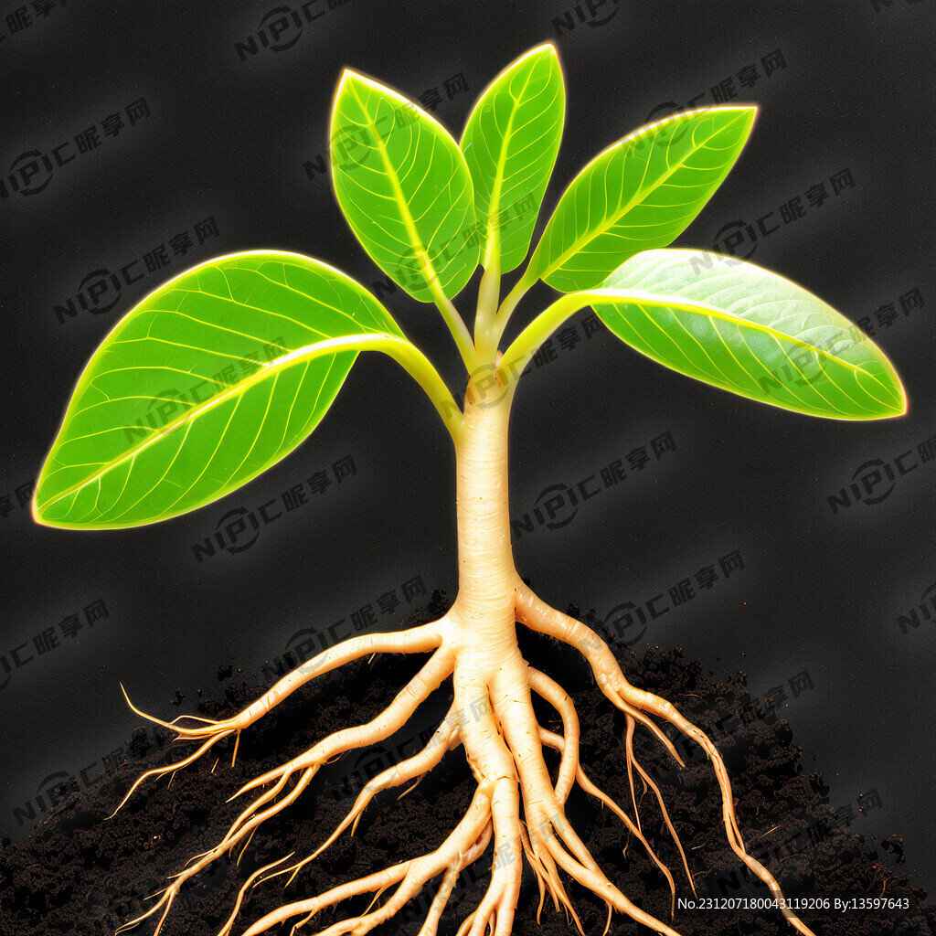 生长在黑色土地上的植物