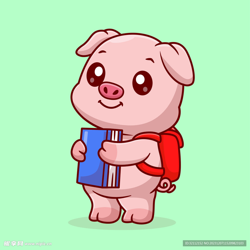 矢量卡通小猪