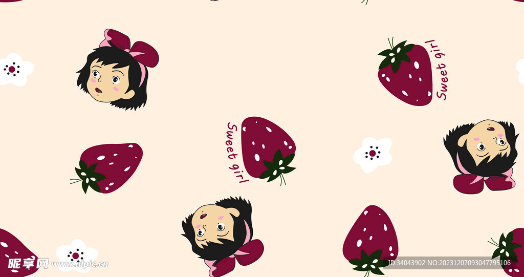 卡通草莓女孩